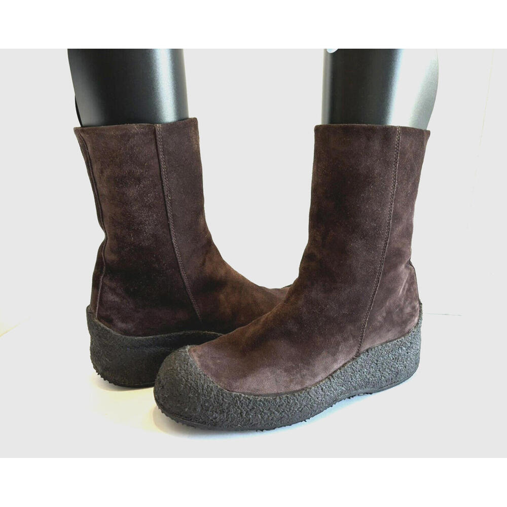 Bally Dark Brown Suede Ankle Booties